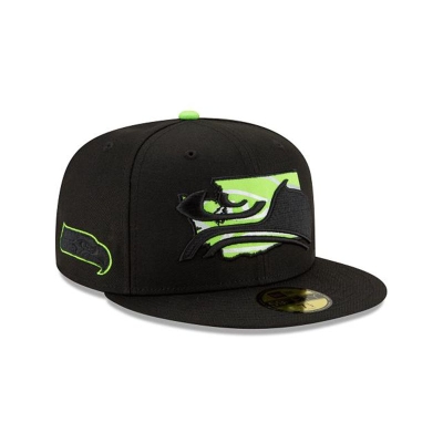 Seattle Seahawks Gorra | New Era NFL State Logo Reflect 59fifty Fitted Cap Mexico - Negros